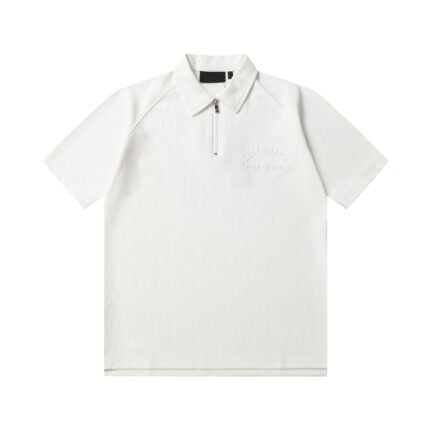 Essentials Fear of God Polo Half Zip T-Shirt – White